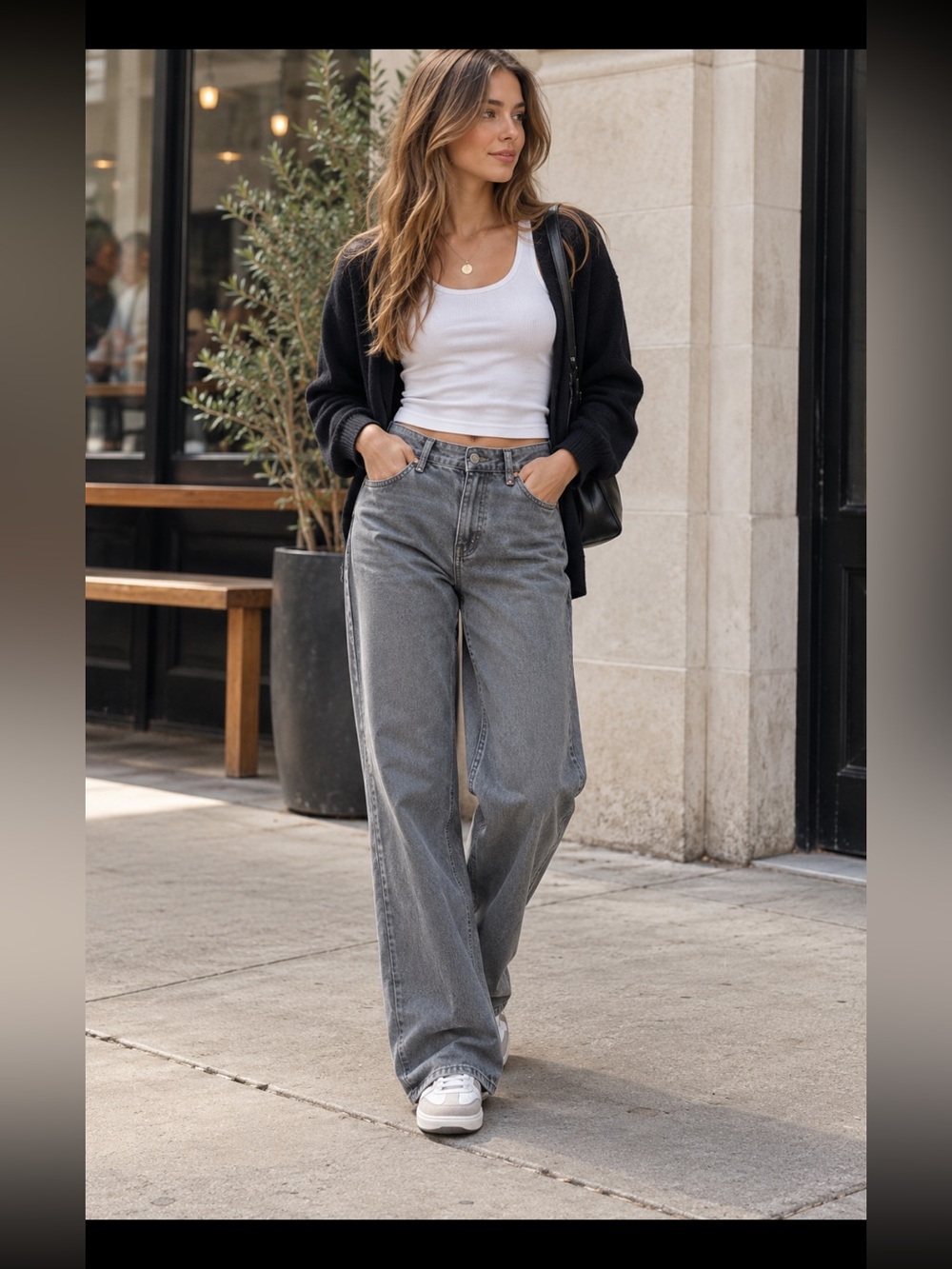 ZARA, the grey high waist jeans!